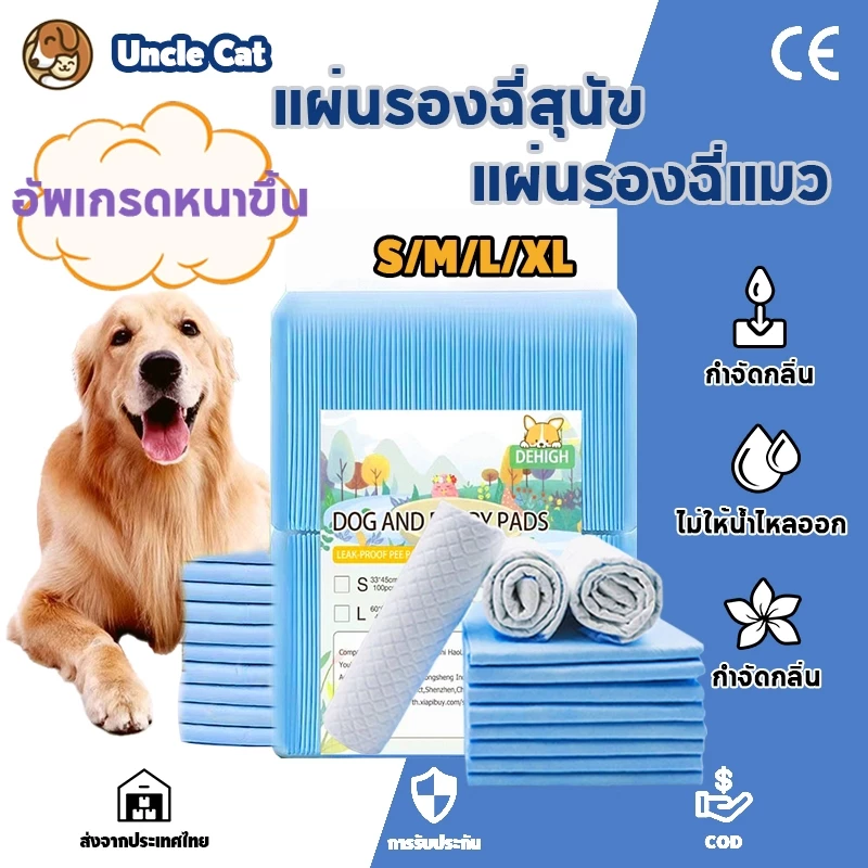 DEHIGH แผ่นรองฉี่สุนัข ช่วยฝึกขับถ่าย ซึมซับดี
