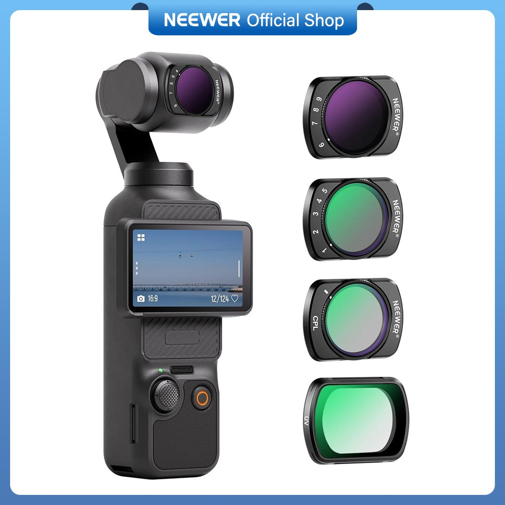 NEEWER ชุดกรองแม่เหล็ก 4 แพ็คสําหรับ DJI OSMO Pocket 3, UV CPL ND2-32 ND64-512