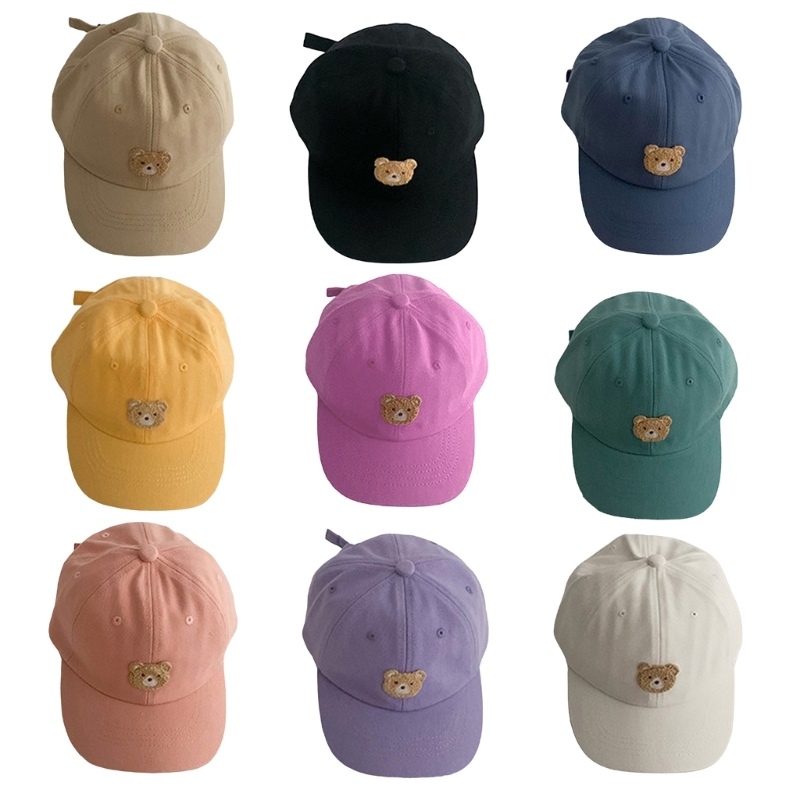 Wit Adjustment Kids Sun Hat Bear Pattern หมวกเบสบอลเด็กสําหรับกิจกรรมกลางแจ้ง