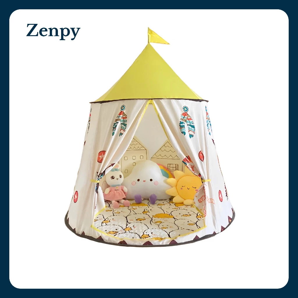 【Zenpy】เต็นท์เด็กเล่นในบ้าน บ้านปราสาทน่ารัก, ปลอดภัยไร้สารพิษ เนื้อผ้านุ่ม, แยกเต็นท์ได้ พับเก็บง่าย, ของขวัญเด็ก, P009