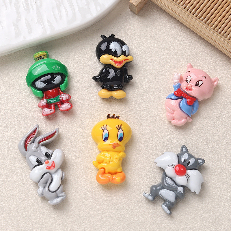 10ชิ้นน่ารักตลกสัตว์เรซิ่นเสน่ห์สําหรับ ทําเอง(2-108)
