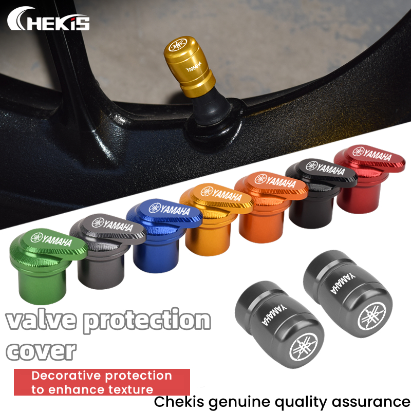 Chekis ฝาครอบวาล์วป้องกันการรั่วซึมของยางแบบดัดแปลง หัวฉีดวาล์ว ฝาอลูมิเนียมอัลลอยด์ สําหรับ YAMAHA 
