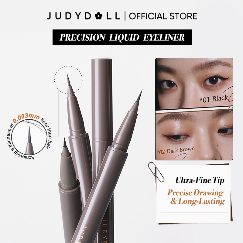 Judydoll Precision Liquid Eyeliner อายไลเนอร์ชนิดน้ําที่มีความแม่นยํา ติดทนนาน กันน้ำ กันเหงื่อ