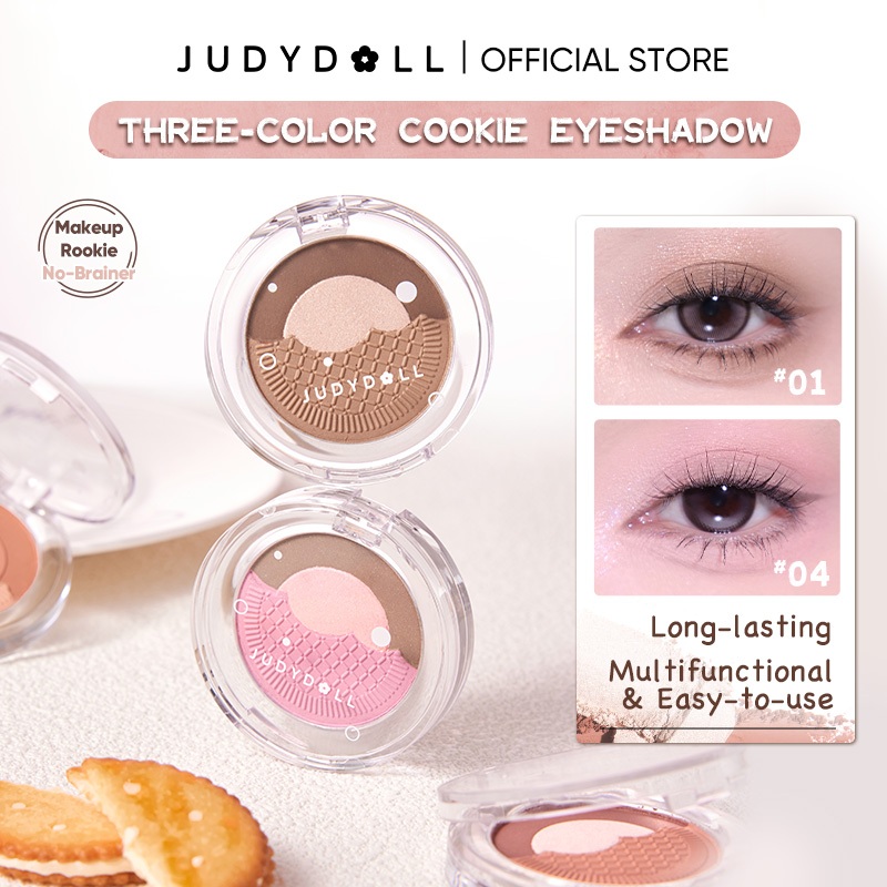 Judydoll Tricolor Sandwich Biscuit อายแชโดว์บิสกิตแซนวิชไตรรงค์ พาเลทอายแชโดว์ เครื่องสำอาง
