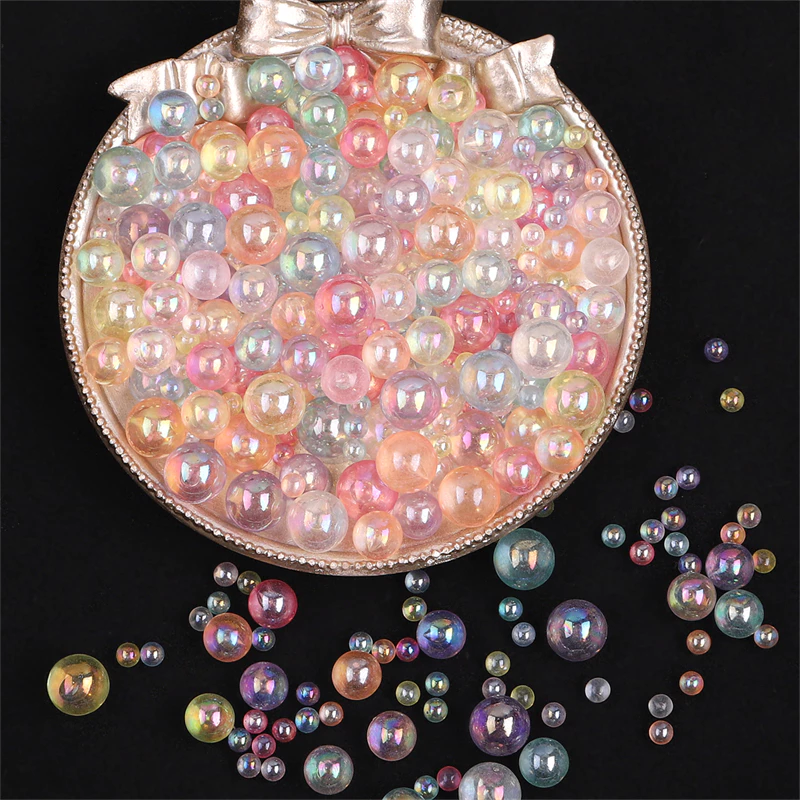 30g/lot พลาสติกอะคริลิค Non-Hole ลูกปัด Magic Rainbow Bubble ลูกปัดสําหรับ DIY เครื่องประดับหัตถกรรมทํา