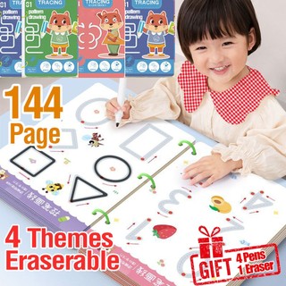 144Pages Tracing Book for Kids Erasable Coloring Book Writing Practice Workbook School Season Deal
