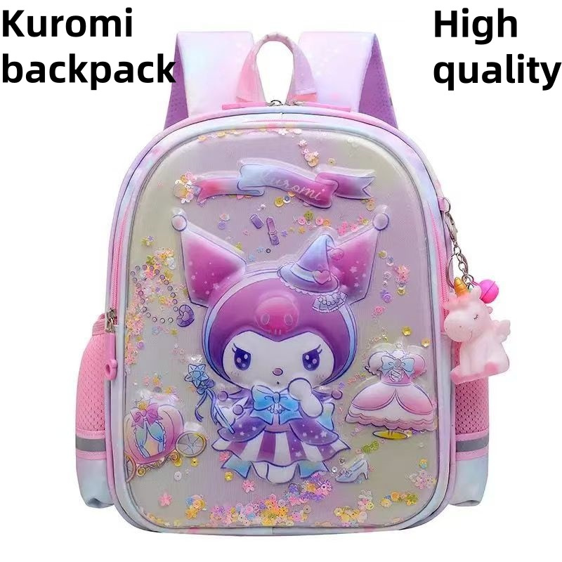 คุณภาพสูงเด็กกระเป๋าเป้สะพายหลัง kuromi กระเป๋าเป้สะพายหลังพร้อมเปลือกกันน้ํา Melody กระเป๋านักเรียน Melody bagpck นางเงือกกลับแพ็ค Melody กระเป๋านักเรียนโรงเรียนอนุบาล bagpack กระเป๋าหนังสือนางเงือก - รูปที่ 2