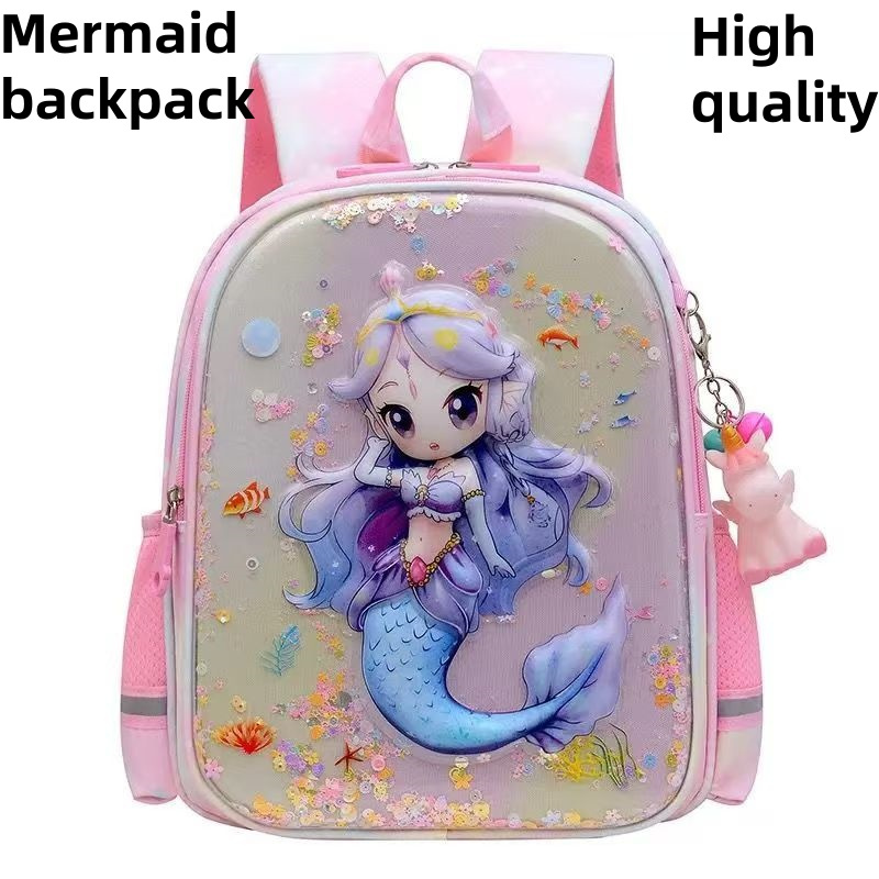 คุณภาพสูงเด็กกระเป๋าเป้สะพายหลัง kuromi กระเป๋าเป้สะพายหลังพร้อมเปลือกกันน้ํา Melody กระเป๋านักเรียน Melody bagpck นางเงือกกลับแพ็ค Melody กระเป๋านักเรียนโรงเรียนอนุบาล bagpack กระเป๋าหนังสือนางเงือก - รูปที่ 4