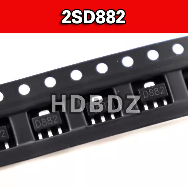 20 ~ 50 ชิ้น 2SD882 D882 SOT-89 NPN คริสตัลชิปหลอดสามขั้นตอน IC SMD