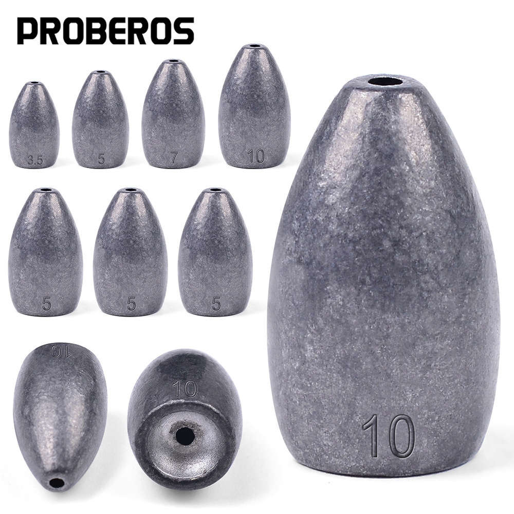 Proberos 10pcs ตกปลา Sinker ตกปลารูปน้ําหนักหล่อ Sinker น้ําหนัก 3.5g 5g 7g 10g
