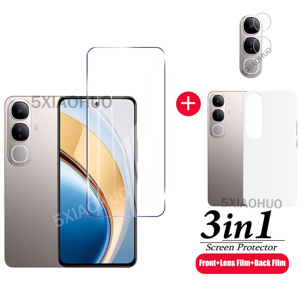 3in1 สําหรับ Vivo V40 Lite กระจกนิรภัยป้องกันฟิล์มสําหรับ Vivo V40 Lite หน้าจอป้องกัน + สมาร์ทโฟนเลน