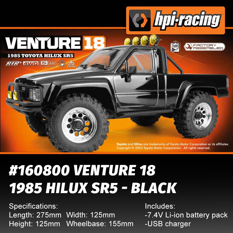 Hpi Venture 18 Brushed Climbing Car 1/18 1985 Hilux SR5 RC รีโมทคอนโทรลรุ่นรถผู้ใหญ่ของเล่นเด็ก