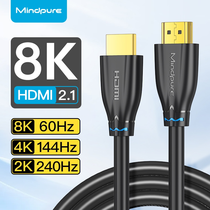 ⚡COD⚡Mindpure สาย HDMI 2.1 8K@60Hz UHD 4K@144Hz 2K@240Hz 48Gbps สายเชื่อมต่อวิดีโอสําหรับแล็ปท็อปทีว