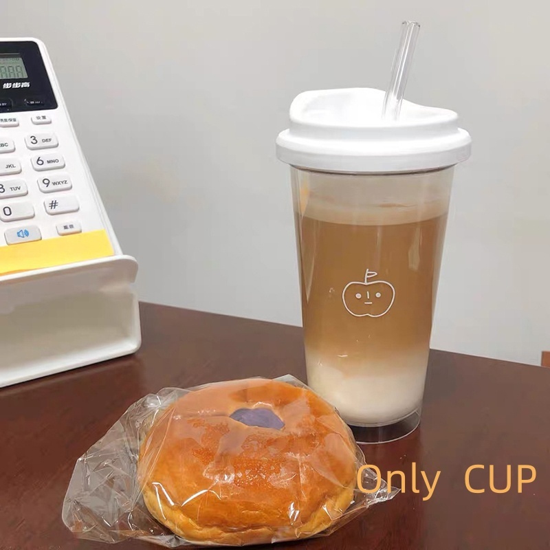 Bdgf Kawaii ขวดน้ําพลาสติก กันรั่วซึม แบบพกพา ปลอด BPA สําหรับชา นม กาแฟ โรงเรียน