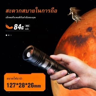 SUPERFIRE A12 ไฟฉาย LED Zoomable อลูมิเนียมอัลลอยด์แบบชาร์จไฟขนาดเล็กไฟฉายพร้อมคลิป