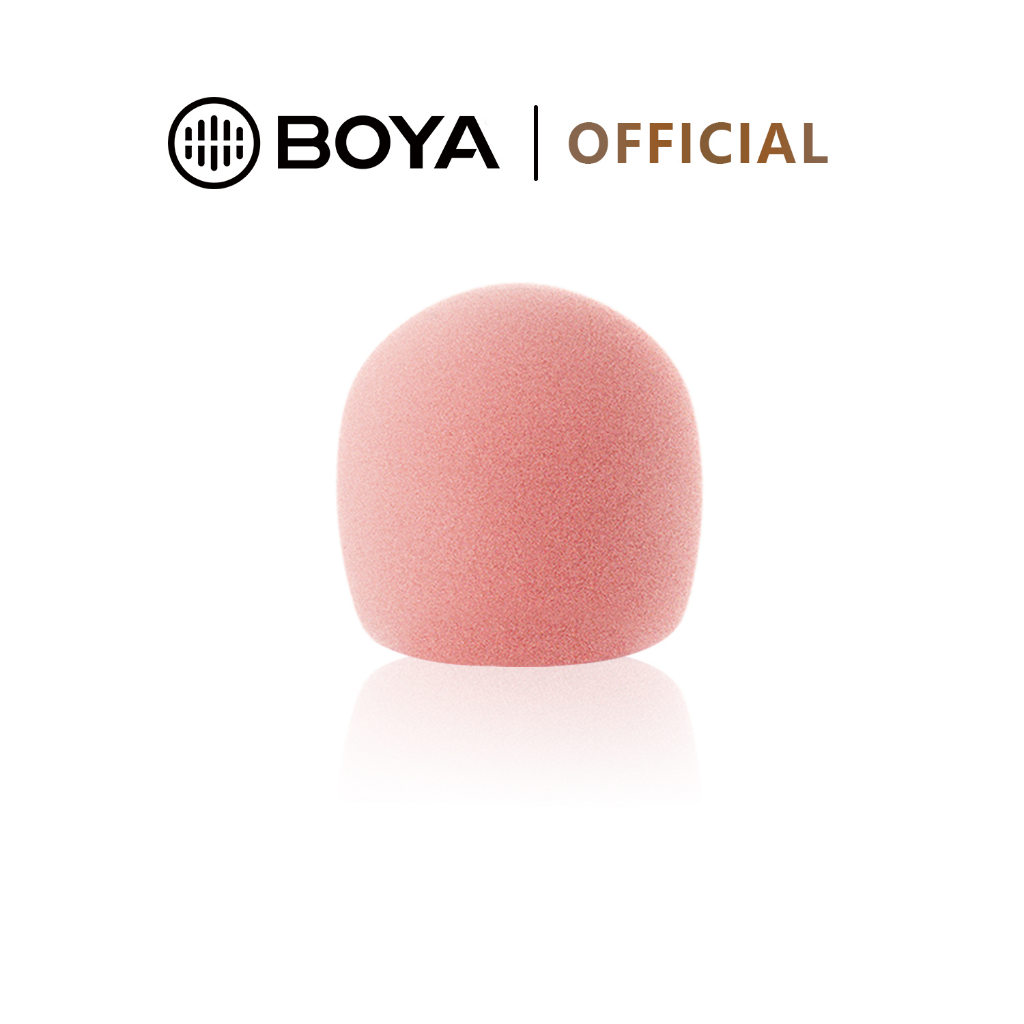BOYA BY-V Pink ไมโครโฟนไร้สาย โฟมสีชมพู กระจกบังลม-อุปกรณ์เสริม