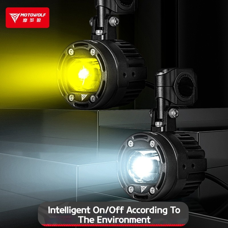 MOTOWOLF สมาร์ทไฟหน้ารถจักรยานยนต์แมกนีเซียมอลูมิเนียมอัลลอยด์ LED ควบคุมกันน้ําความสว่างสูง - รูปที่ 3