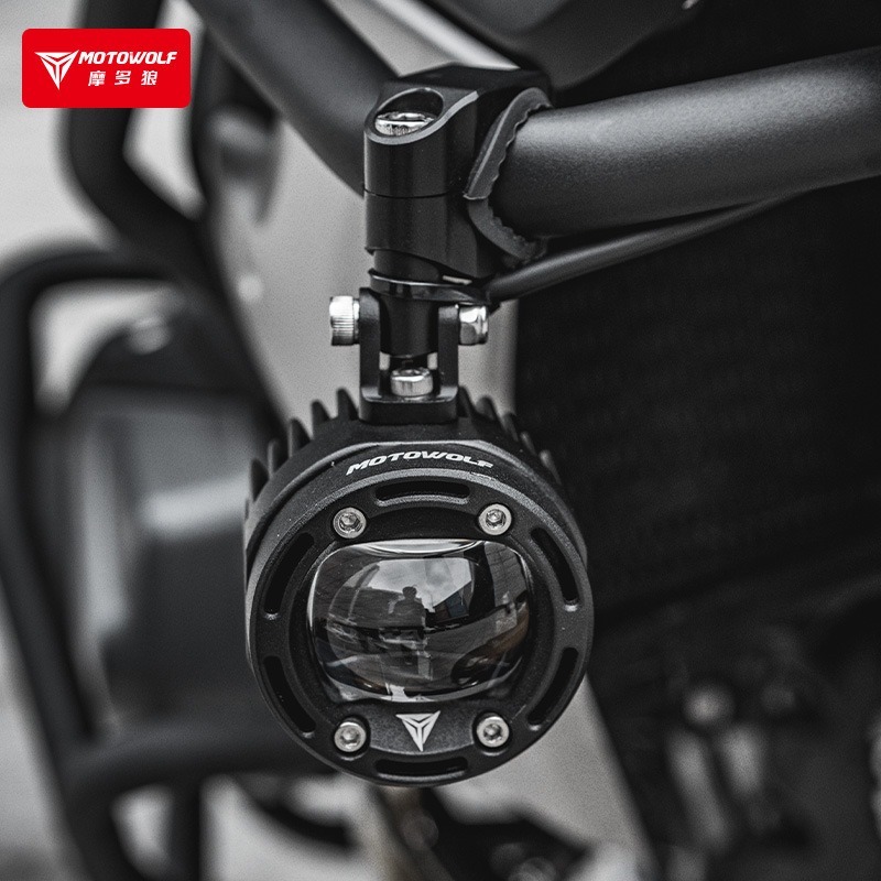MOTOWOLF สมาร์ทไฟหน้ารถจักรยานยนต์แมกนีเซียมอลูมิเนียมอัลลอยด์ LED ควบคุมกันน้ําความสว่างสูง