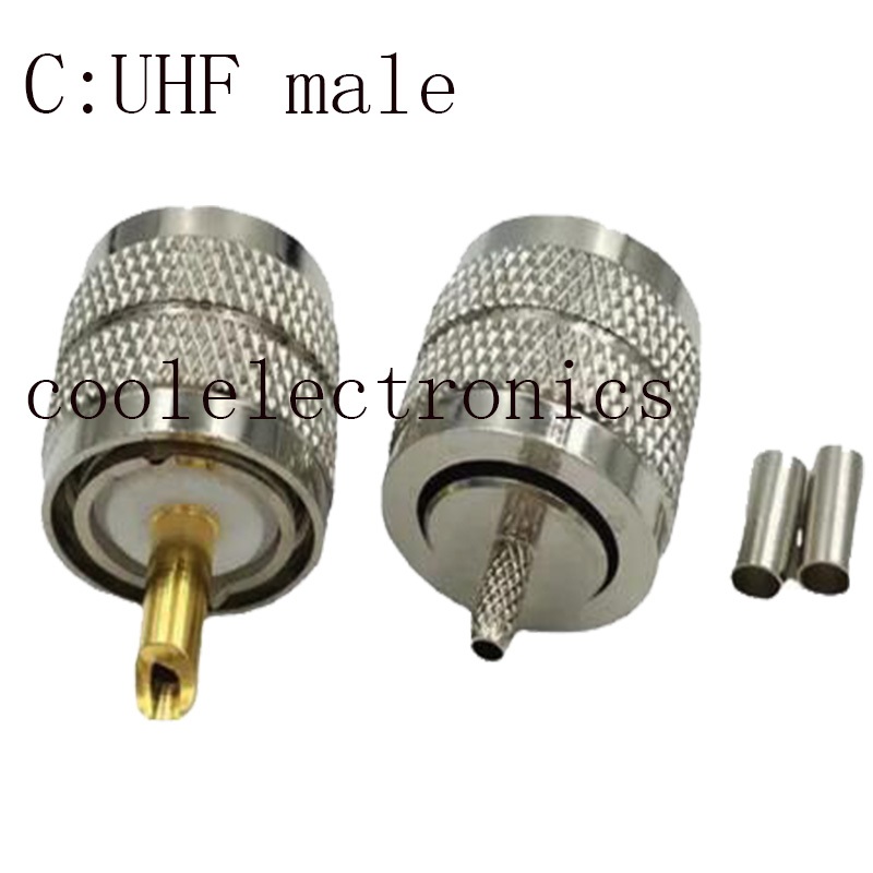 5pcs UHF PL259 ชายปลั๊ก Crimp สําหรับ RG174 RG316 LMR100 Pigtail Coaxial สายอะแดปเตอร์ Connector
