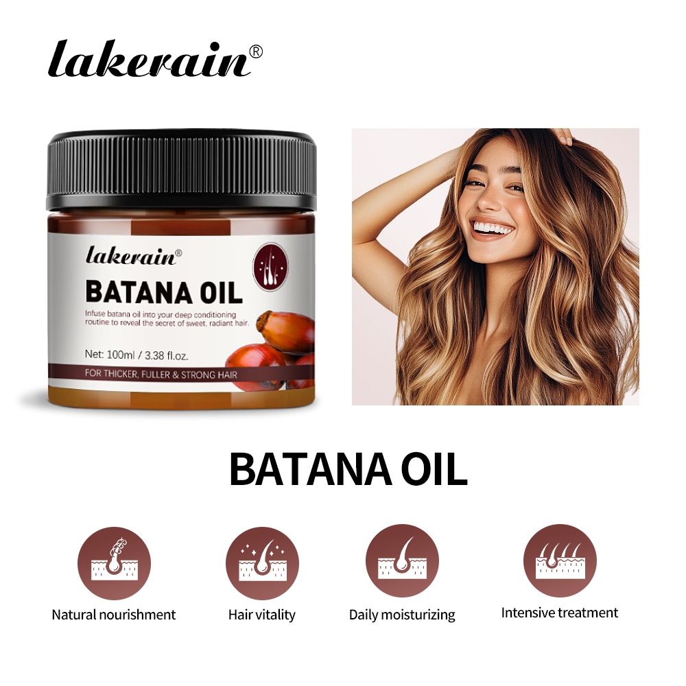 Lakerain Batana Hair Oil Batana Oil Hair Care Anti Break Batana Hair Growth Oil ช่วยผมชี้ฟู ซ่อมแซมผ