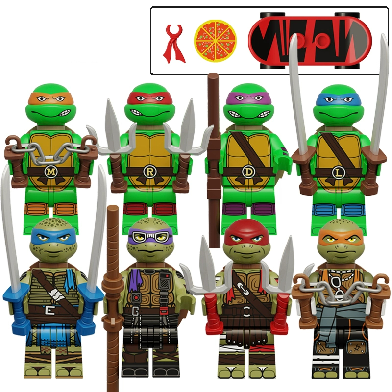 ตัวต่อ Ninja Turtles สุดเท่! โมเดลตัวละครพร้อมสเก็ตบอร์ดและไอเดียการประกอบสุดสนุก จำนวน 4 ชิ้น
