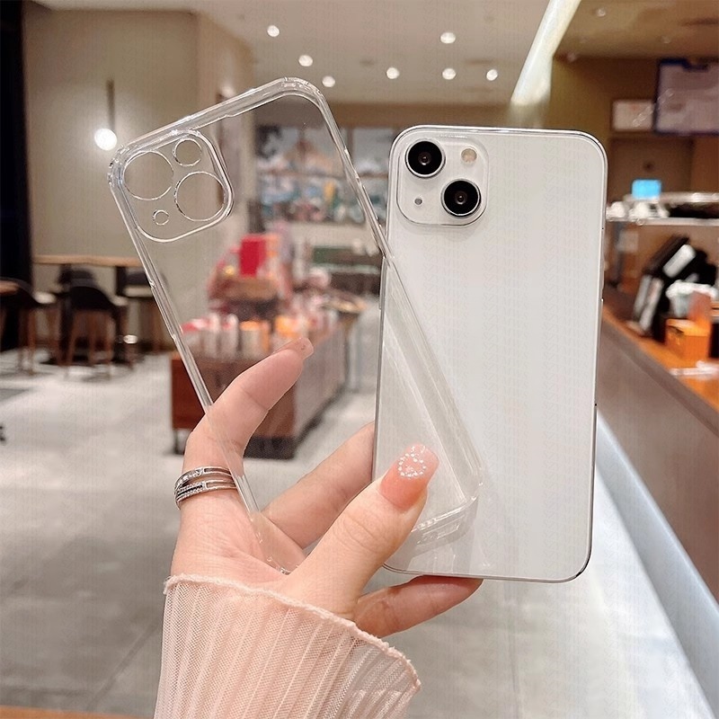 Anti-drop Clear Soft Case สําหรับ iPhone 15 Pro Max iPhone 14 13 11 ซิลิโคนใสโทรศัพท์ฝาหลังปลอกพร้อมการป้องกันเลนส์กล้อง