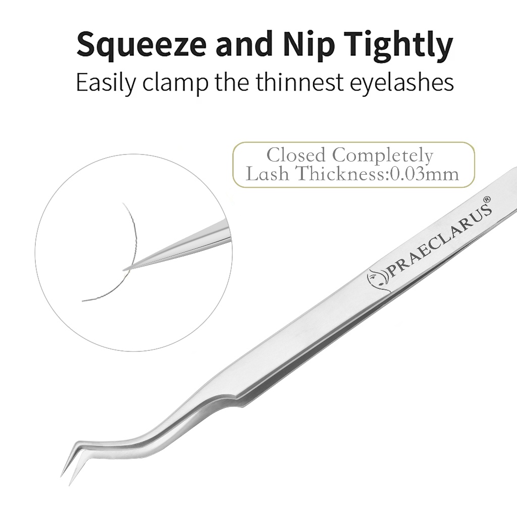 Praeclarus สแตนเลส Nipper แหนบป้องกันไฟฟ้าสถิตสําหรับต่อขนตาป้องกันการกัดกร่อนป้องกันกรดและฐาน ความแม่นยําสูงสแตนเลส Nippers เครื่องมือแต่งหน้า - รูปที่ 3