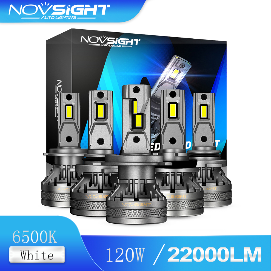 NovSight N37 led ไฟหน้ารถยนต์ H1 H3 9005 9006 HB3 HB4 H7 H8 H9 H11 120W 22000Lm ไฟตัดหมอกคู่หนึ่งปลั