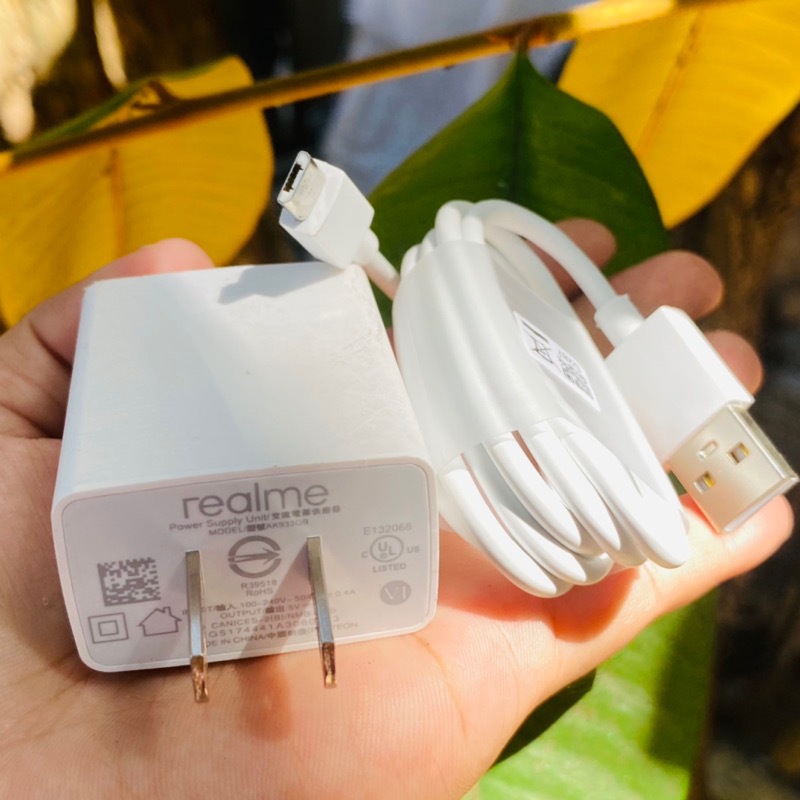 Realme Travel Charger อะแดปเตอร์ 5V/2A ชาร์จเร็วพร้อมสาย Micro Android USB Type C
