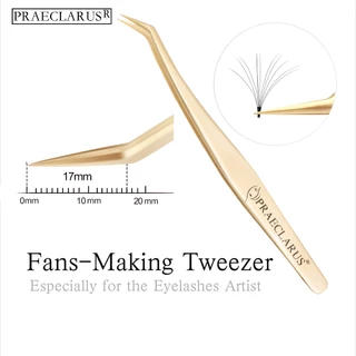 Praeclarus แหนบสแตนเลสต่อขนตาตรง Curl Golden Color Series แหนบเล็บเครื่องมือและแต่งหน้าการประยุกต์ใช้คลิป