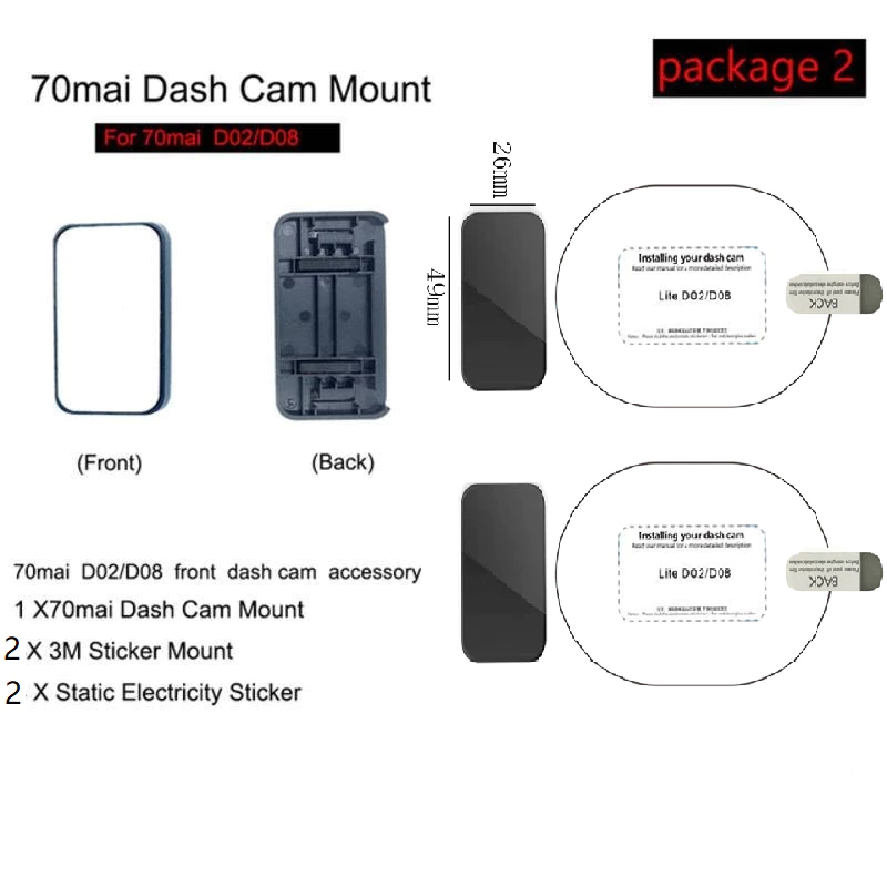 (จัดส่ง 24 ชั่วโมง) ฐานรองฐานรองฐานรอง 3M สําหรับ 70Mai 70 Mai Pro D02 D08 Lite Mount For 70Mai Dash Cam Pro 70 Mai CPL thumbnail 10