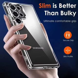 SAMSUNG หรูหราอะคริลิคclear HardสําหรับSamsung Galaxy S25 S24 S23 S22 S20 Ultra Plus FEโปร่งใสปกหลัง