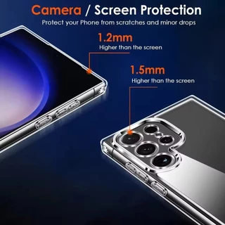 SAMSUNG หรูหราอะคริลิคclear HardสําหรับSamsung Galaxy S25 S24 S23 S22 S20 Ultra Plus FEโปร่งใสปกหลัง