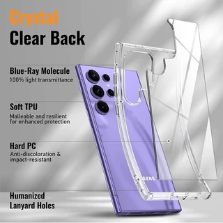 SAMSUNG หรูหราอะคริลิคclear HardสําหรับSamsung Galaxy S25 S24 S23 S22 S20 Ultra Plus FEโปร่งใสปกหลัง