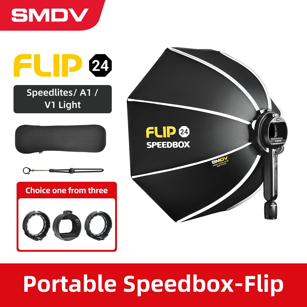 Smdv Flip 20 24 Quick Release Parabolic Out ประตู Softbox สําหรับ Profoto A1 Godox V1 AD100PRO V860I
