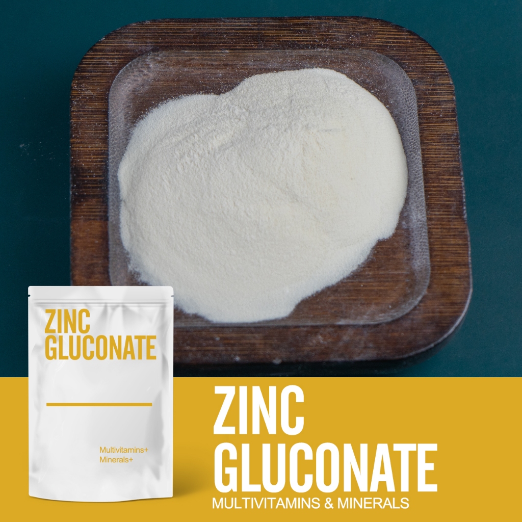 ขายส่ง สังกะสีธรรมชาติบริสุทธิ์ Gluconate เกรดอาหารผงบริสุทธิ์ละลายน้ําเพิ่มการดูดซึมที่ต้องการอาหารเสริมสังกะสีโรงงานขายส่ง 500g/1000g CAS: 626-95-4