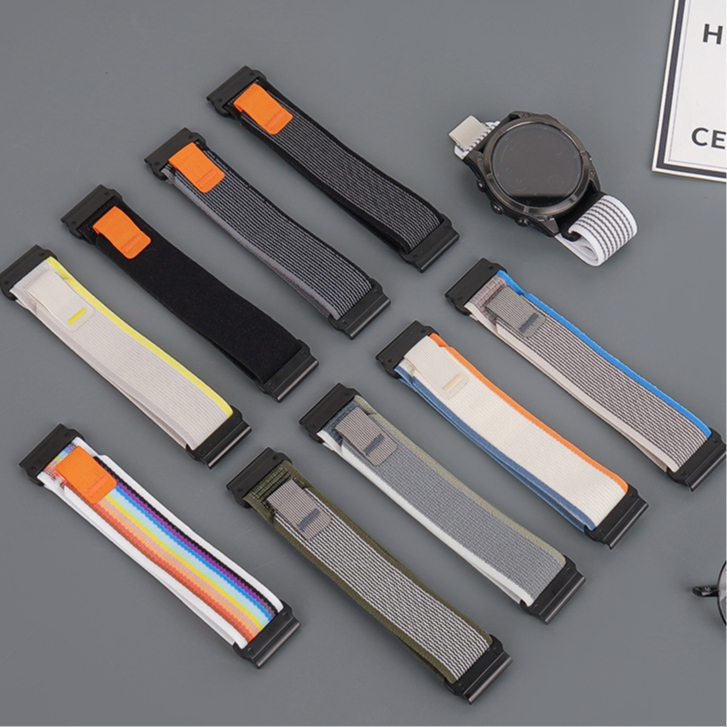 22mm 26mm Nylon Loop สาย Garmin Fenix 8 Strap 47MM 51MM Garmin Fenix 7X Strap Fenix 7 สาย Fenix 6 , Fenix 6X Pro, Fenix 5 สาย Fenix 5X Plus Fenix 3 / Fenix 3HR Loop Nylon Quick Release Wrist Band Replacement Garmin instinct 2 สาย Garmin instinct Strap