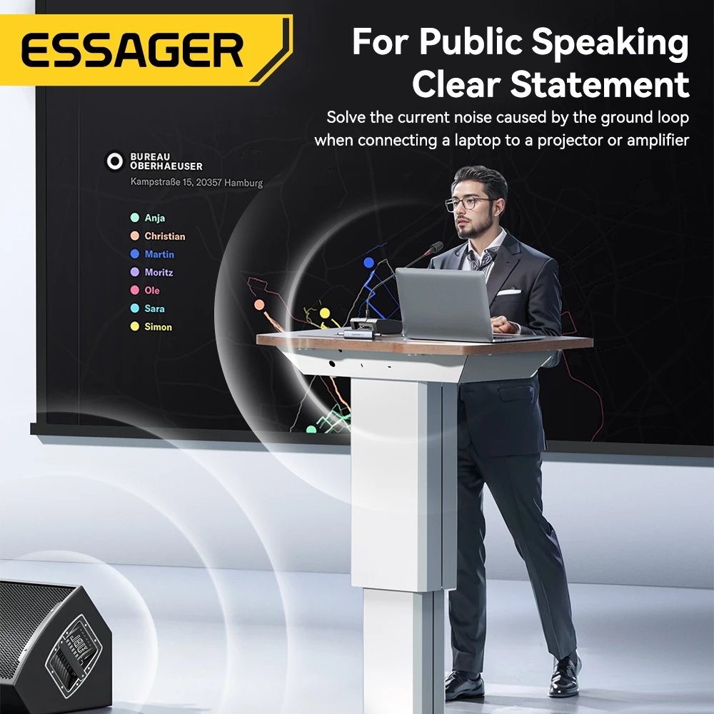 Essager J 3.5MM อินเทอร์เฟซมัลติฟังก์ชั่นเสียง Common Ground Isolator สําหรับสมาร์ทโฟนลําโพงคอมพิวเตอร์เครื่องเสียงรถยนต์สเตอริโอ thumbnail 5