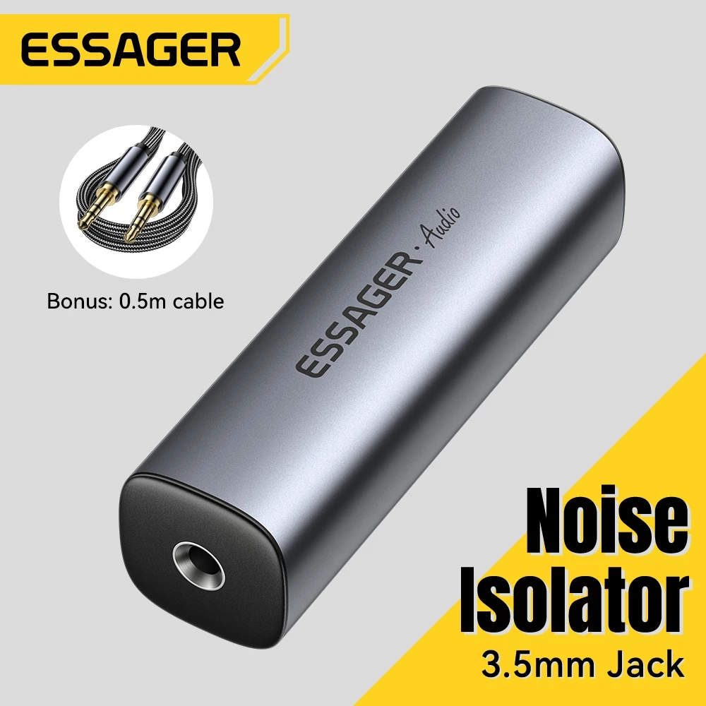 Essager J 3.5MM อินเทอร์เฟซมัลติฟังก์ชั่นเสียง Common Ground Isolator สําหรับสมาร์ทโฟนลําโพงคอมพิวเตอร์เครื่องเสียงรถยนต์สเตอริโอ