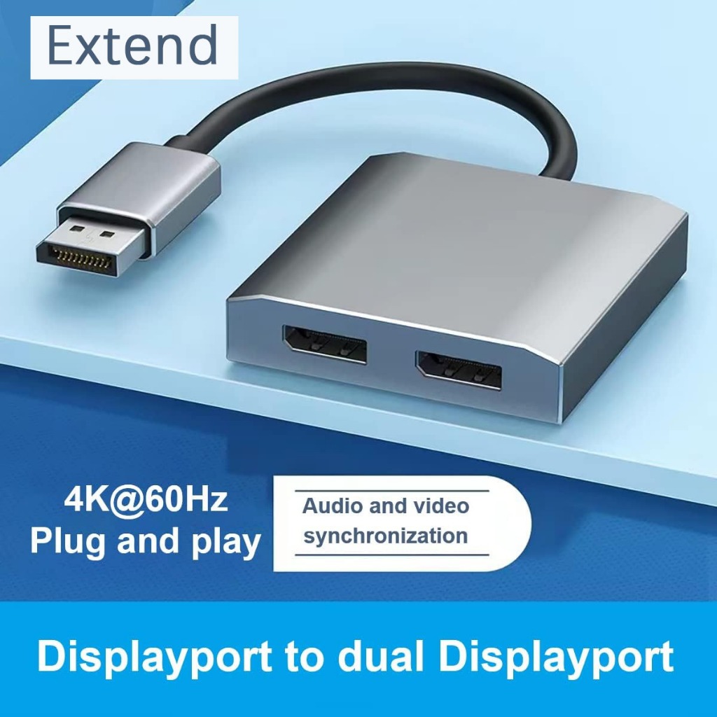 Displayport To Dual Displayport Splitter 4K DP ถึง 2 HDMI-เข้ากันได้กับ Hub Mini DP ถึง 2 HDMI Scree