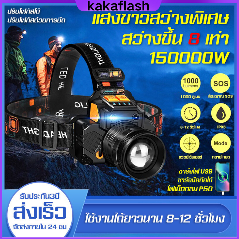 ไฟฉายคาดหัวส่องสว่างสำหรับการเดินป่ากลางคืน