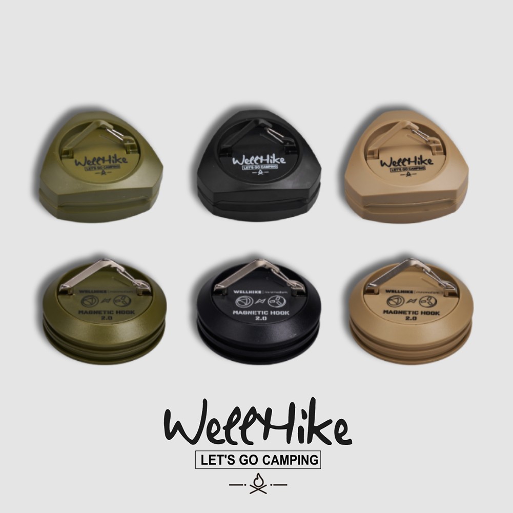 🚚สต็อกพร้อมในกรุงเทพ🚚 Wellhike ตะขอแม่เหล็กสำหรับแคมป์ ตะขอแม่เหล็กสำหรับเต็นท์ แม่เหล็กแรงสูง ตะขอสำหรับติดเต็นท์แคมป์ ตะขอพกพา อุปกรณ์ติดเชือกแคมป์ ตะขอแขวนไฟแคมป์ อุปกรณ์แคมป
