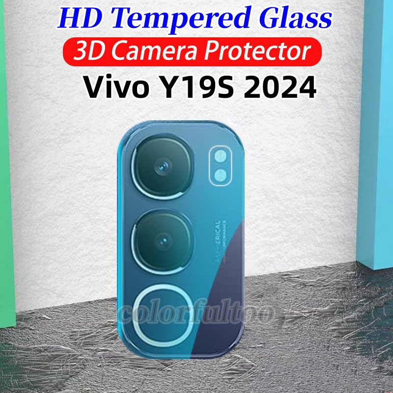 Vivo Y19S 4G กล้องป้องกันฟิล์มสําหรับ Vivo Y19S Y 19S VivoY19S 2024 3D โค้ง HD คลุมทั้งหมดกล้องกระจก