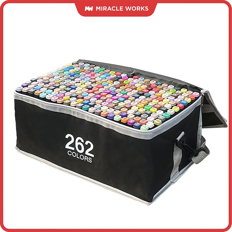 MW ชุดปากกามาร์กเกอร์สัมผัส 80/100/120/168/204/262 สี ปากกามาร์กเกอร์แอลกอฮอล์