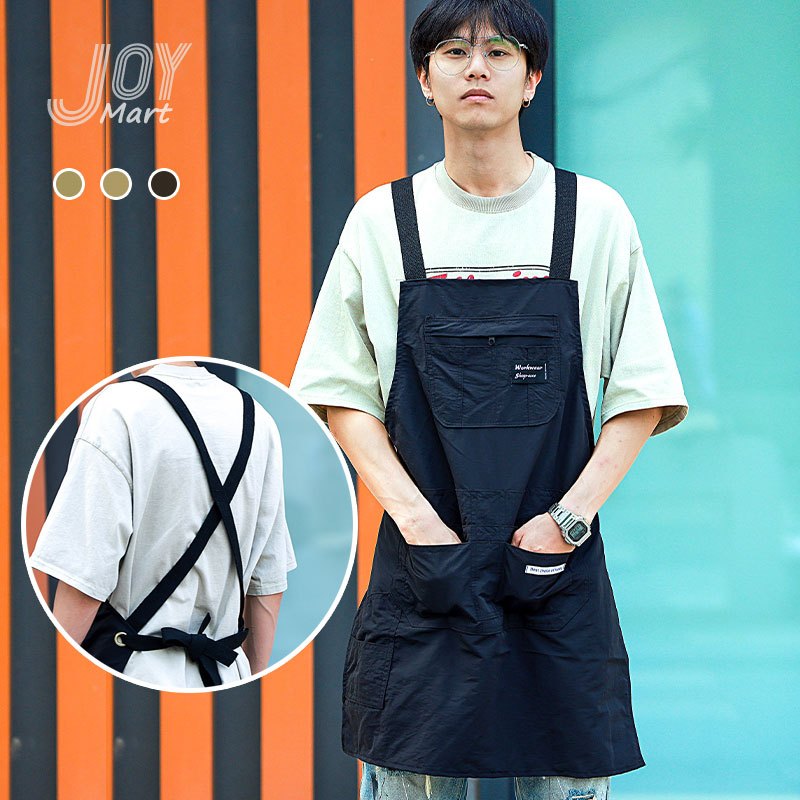 [ติดตามรับคูปองส่วนลด] จอยมาร์ท ผ้ากันเปื้อนไล่น้ําสไตล์ญี่ปุ่นชุดทํางานผ้ากันเปื้อนทํางานร้านกาแฟชุดสายคล้องผ้ากันเปื้อนช่างทําผมชุดร้านอาหารป้องกันการฟ