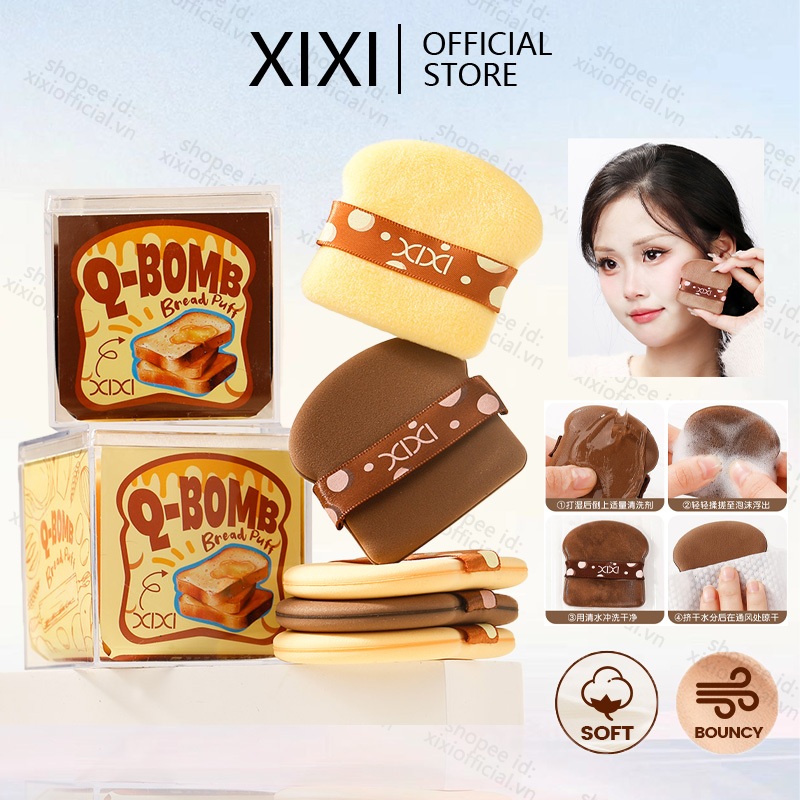 Xixi ชุดฟองน้ําแต่งหน้าอเนกประสงค์ 6 ชิ้น, พัฟแป้งฝุ่น 1 ชิ้น, พัฟเบาะลม 3 ชิ้น, พัฟแป้งนิ้วขนาดเล็ก 2 ชิ้น Beauty NO.J112