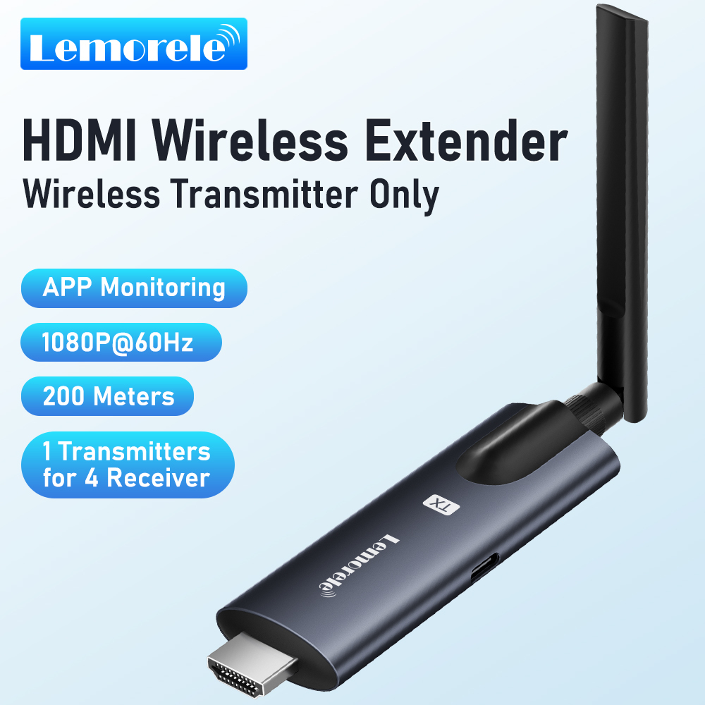 Lemorele R800 HDMI Wireless transmitter 1080P WiFi 2.4/5G Transmission 100meters 1 เครื่องส่งสัญญาณ 4 ตัวรับ ใช้กับ APP TuTuLink สําหรับโทรศัพท์มือถือ/แท็บเล็ต/แล็ปท็อป/กล้อง/เกม