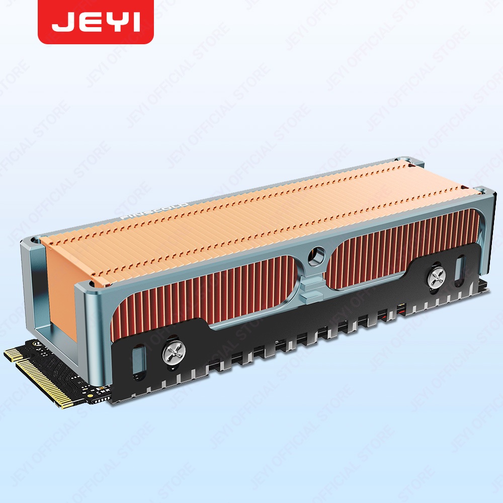 Jeyi M.2 2280 ฮีทซิงค์ SSD ประสิทธิภาพสูง ครีบทองแดง พร้อมกรอบอลูมิเนียม ฮีทซิงค์พาสซีฟ 50 ชิ้น - 401 W/mk