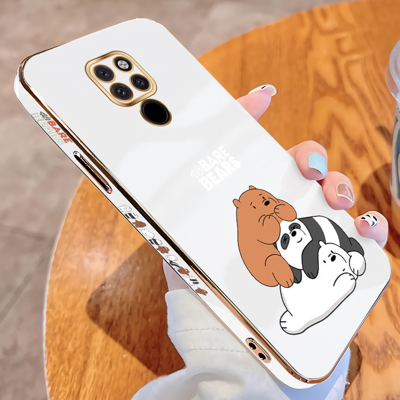 สําหรับ Huawei Mate 20 Pro Mate 20 X โทรศัพท์มือถือ การ์ตูนหมีน้อย ชุบเคสโทรศัพท์ TPU กรณีป้องกันโ