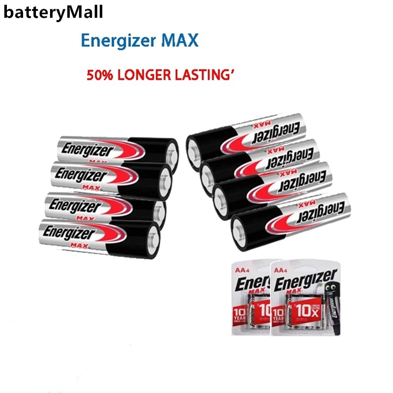 Energizer 1.5V AA/AAA แบตเตอรี่อัลคาไลน์สําหรับไฟฉายของเล่นนาฬิกาเมาส์ [4 ชิ้น/แพ็ค]